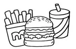 汉堡薯条可乐怎么画汉堡薯条可乐简笔画画法步骤教程汉堡简笔画步骤图