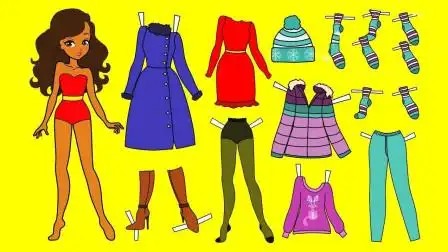 迪士尼儿童手工剪纸:彩纸换装秀,冬天穿哪套装扮最好看呢?