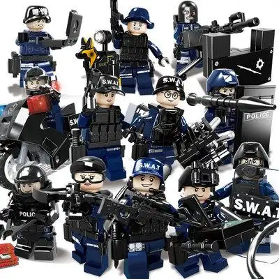 马匹配乐高特警特警机动部队警察人仔拼装积木益智拼插玩具男孩拼图