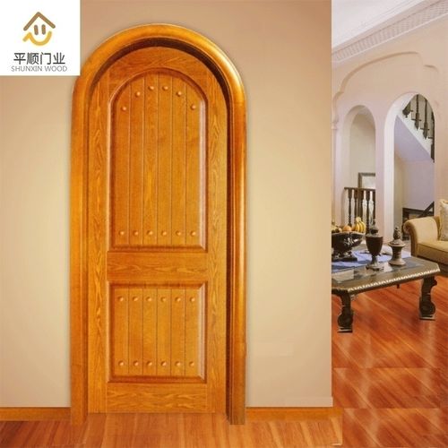 地中海风格卧室套装门 烤漆圆门拱形地中海木门室内门实木门房门