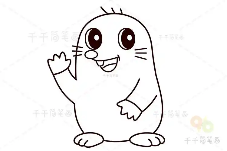 教你画鼹鼠的简笔画