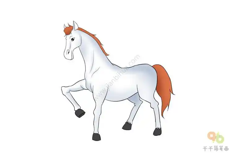 白龙马简笔画步骤图