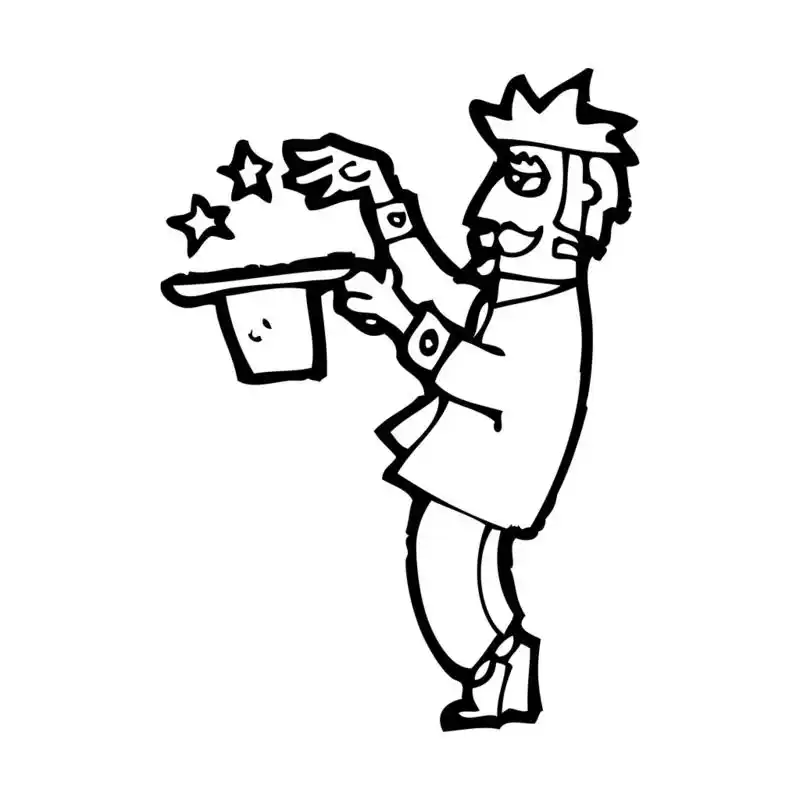 卡通魔术师,向量,在白色背景上的卡通魔术师