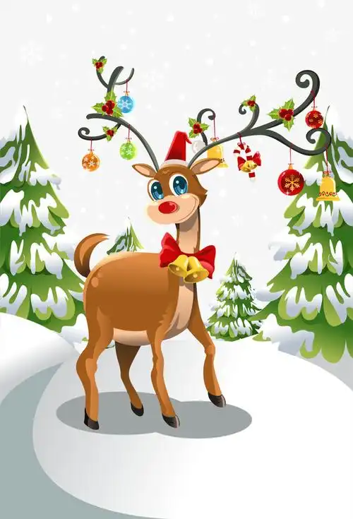 卡通圣诞麋鹿