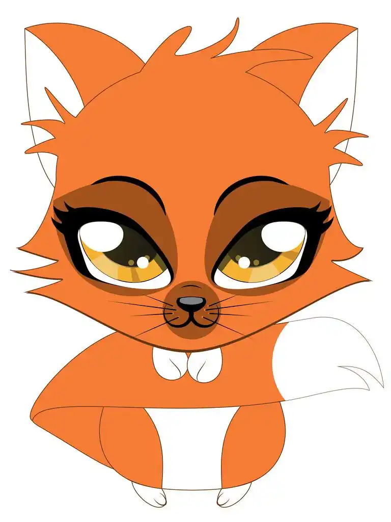 可爱的小狐狸,可爱的卡通插图卡通小赤狐.