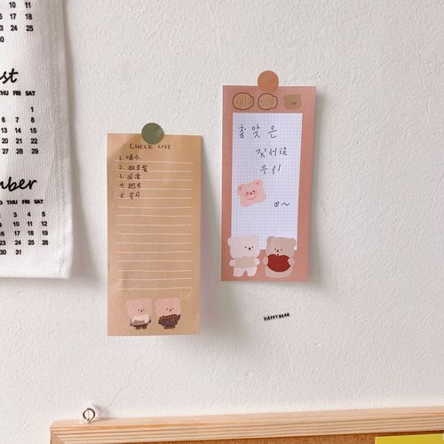 便签本可撕韩国网红饼干围巾小熊长条留言条可爱便签本