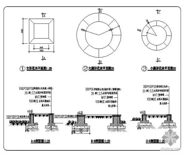 三种花池施工大样图