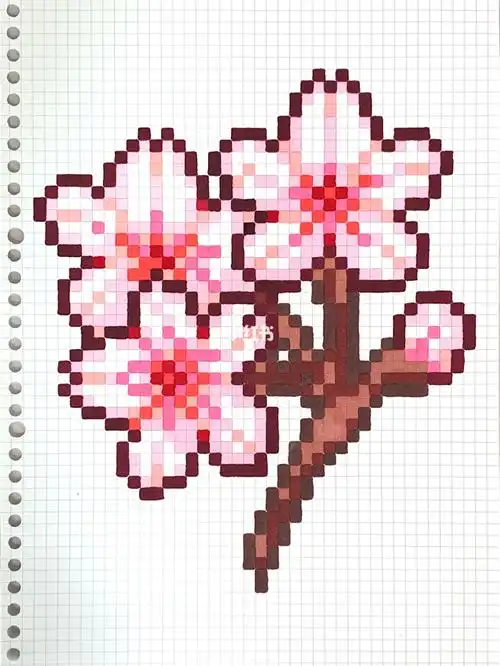 像素画樱花教程