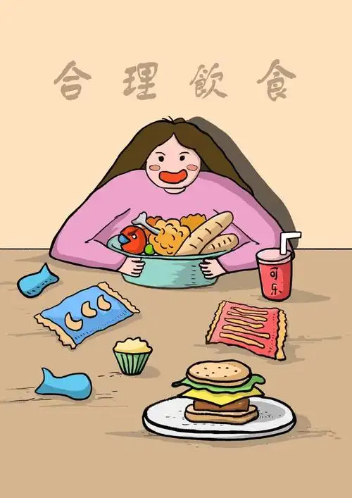 健康饮食哦!插画图片壁纸
