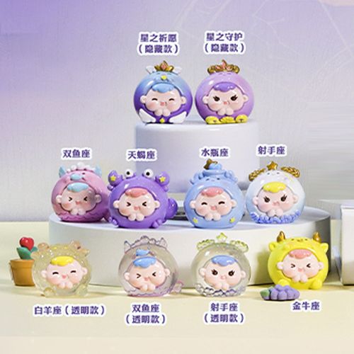 新款手办盲盒十二星座小萌粒卡通潮玩公仔惊喜小盲袋潮玩盲盒