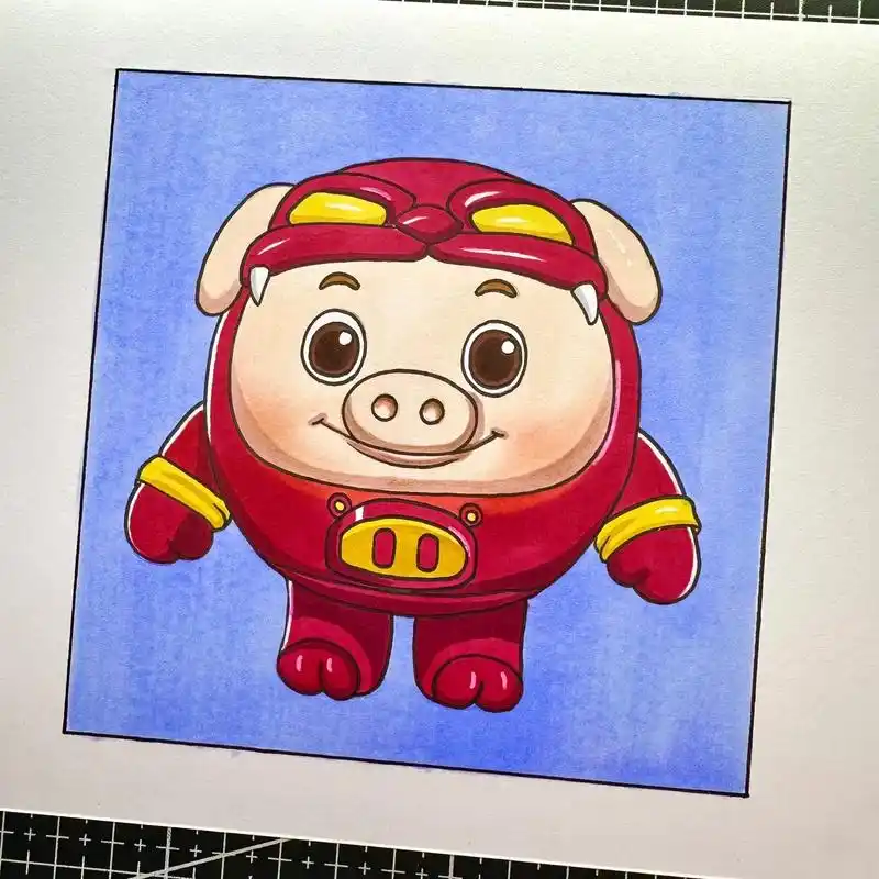 蛋仔猪猪侠简笔画绘画过程#蛋仔派对 #蛋仔派对猪猪侠联动 # - 抖音