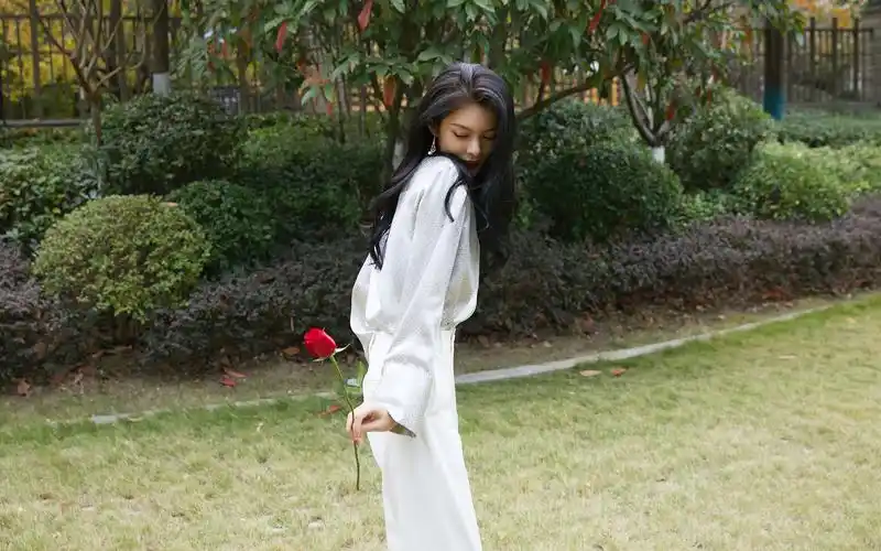 傅菁缎面衬衫干练高清桌面壁纸