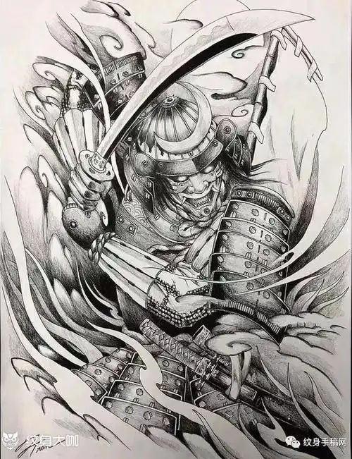 推荐鬼武士_纹身图案手稿图片_宋泽水的纹身作品集