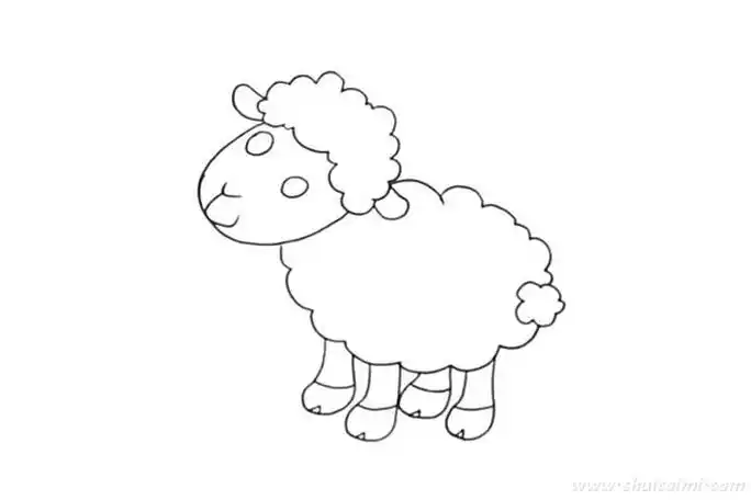 儿童简笔画棉羊涂色