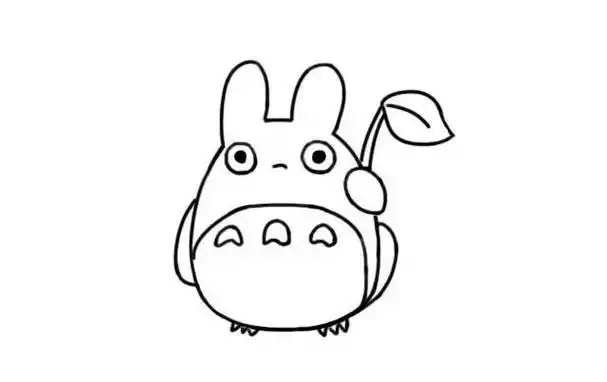 中龙猫简笔画怎么画