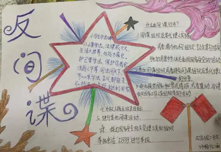 手抄报《反间谍》——沙杨怡涵