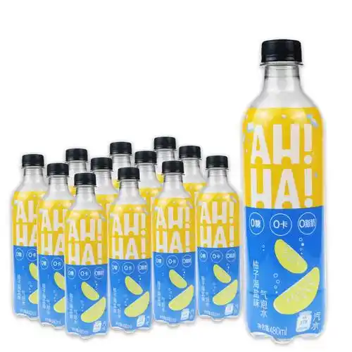 新品可口可乐小宇宙ahha白桃乌龙茶味无糖气泡水480ml*12瓶批发