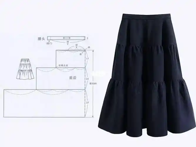 蛋糕裙塔裙制图