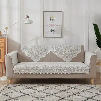克奇罗蕾丝沙发巾沙发靠背巾布艺扶手巾欧式薄款白色全盖沙发搭巾后背