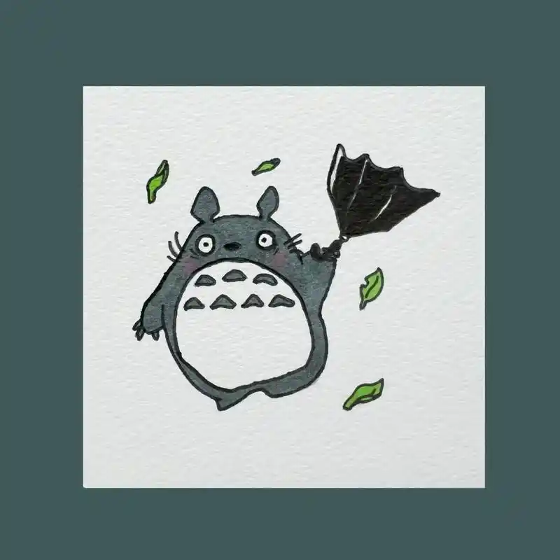 龙猫简易可爱马克笔绘画96.