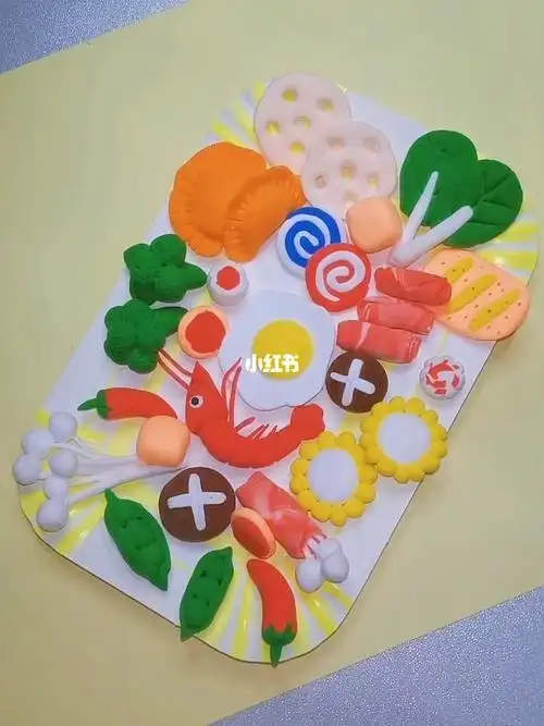幼儿园手工超轻粘土美食冬日火锅