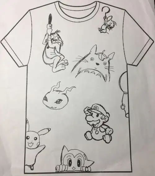 t恤图案设计简笔画