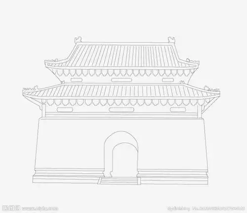 中国古建筑简笔画中国古建筑简笔画线描