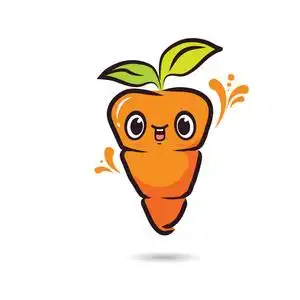 可爱的蔬菜设计人物胡萝卜脸卡通插图 edtibale照片