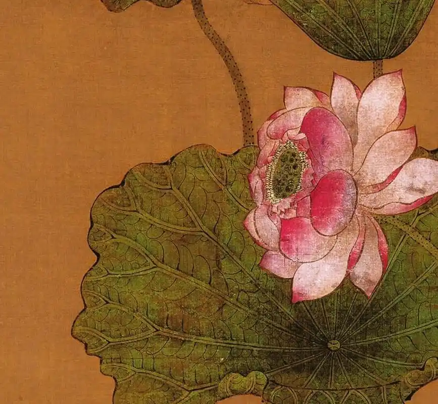 100幅中国名画赏析【78】《荷花鸳鸯图》 画家:陈洪绶 创作时间:明