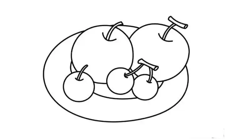 彩色果盘简笔画画法_怎么画彩色果盘的简笔画