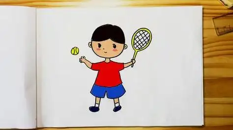 打网球幼儿简笔画