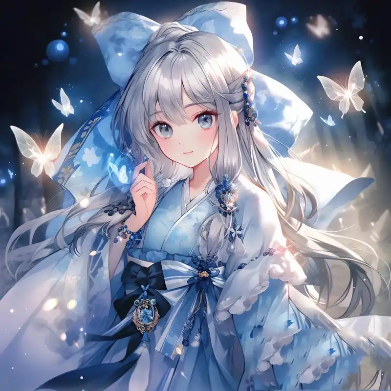 蓝色系女生头像