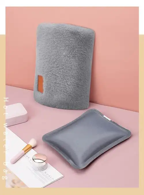 南极人nanjiren充电热水袋短毛绒注水暖手安全水电分离萌萌可爱暖水袋