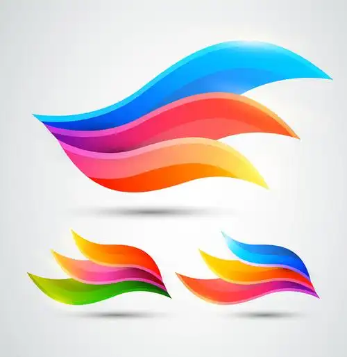 时尚立体彩色波纹图形图片