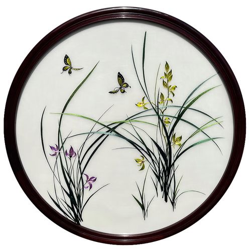 择语青梧苏绣成品挂画纯手工刺绣画丝君子兰花客厅餐厅玄关卧室挂画 e