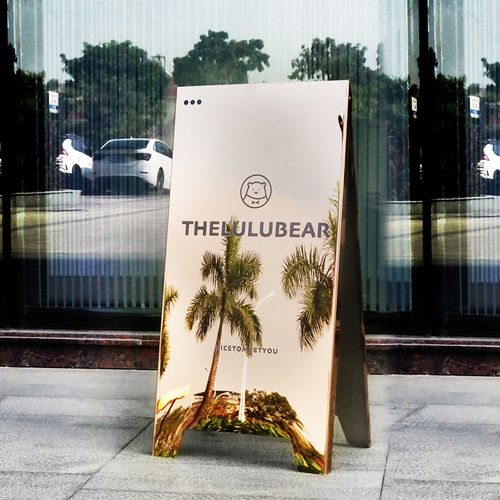 门口镜面不锈钢落地户外广告牌子展示架招牌立式营业广告牌