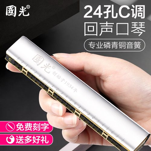 国光24孔c调回声口琴初学者儿童专业演奏小学生成人入门乐器男士