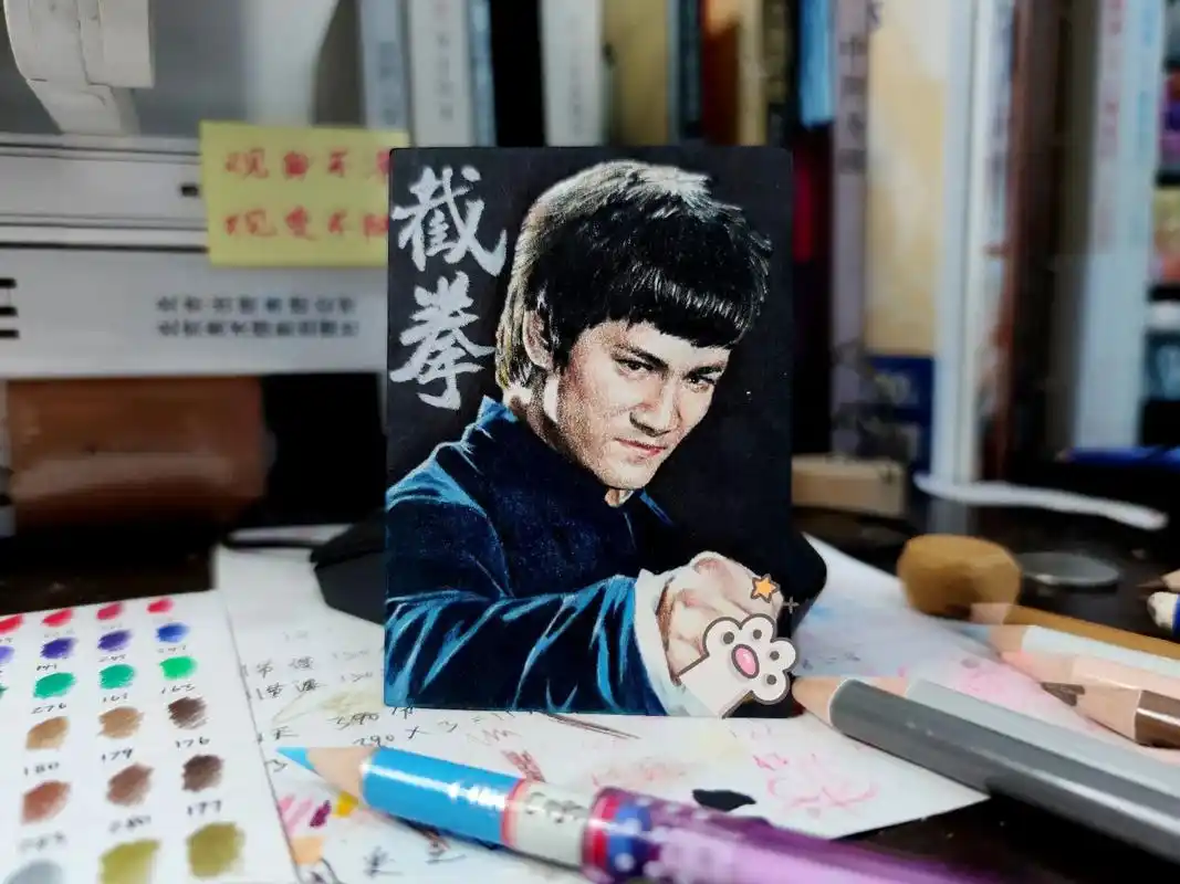 彩铅手绘李小龙.截拳道 #图文伙伴计划 #李小龙 #李小龙截 - 抖音