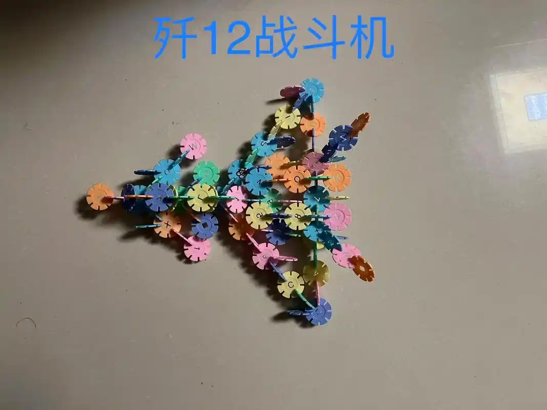 9696爱动脑筋的小盆友,硕宝贝自己用雪花片拼装出来的歼十二 - 抖