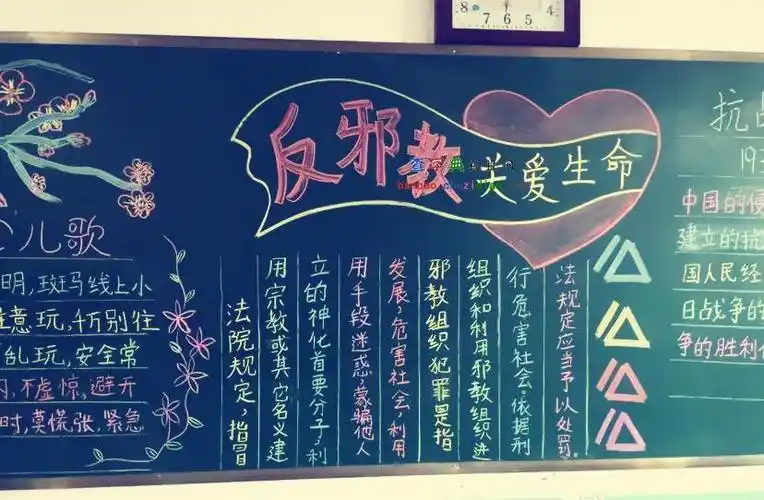 反邪教关爱生命黑板报