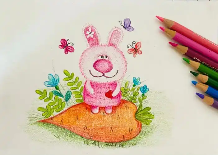 73小兔子的快乐超简单零基础彩铅教程