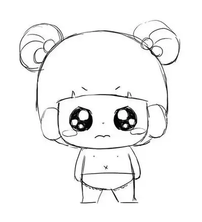 女孩可爱版的简笔画动漫人