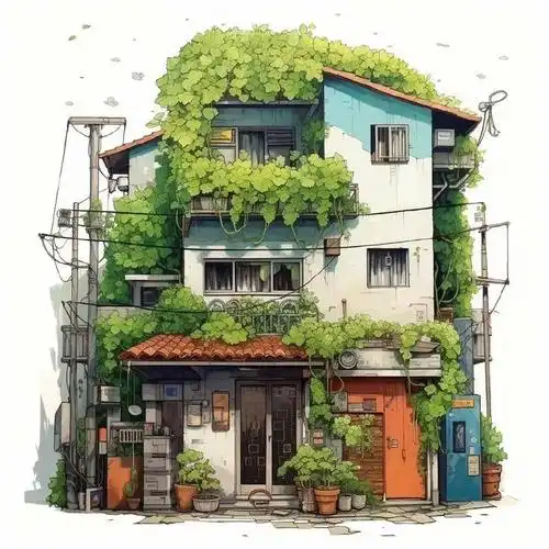 东南展示厅#日本插画画家手绘街边小楼