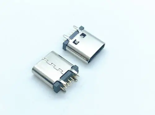 usb3.1连接器 type-c 14pin母座立式180度直插10.0mm 正反插接口