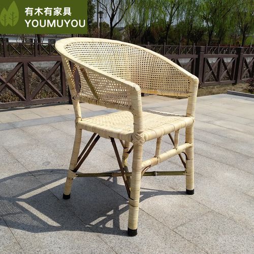 藤椅竹椅子老式手工靠背椅凉椅休闲椅老年人圈椅 定制选项 详询价格后