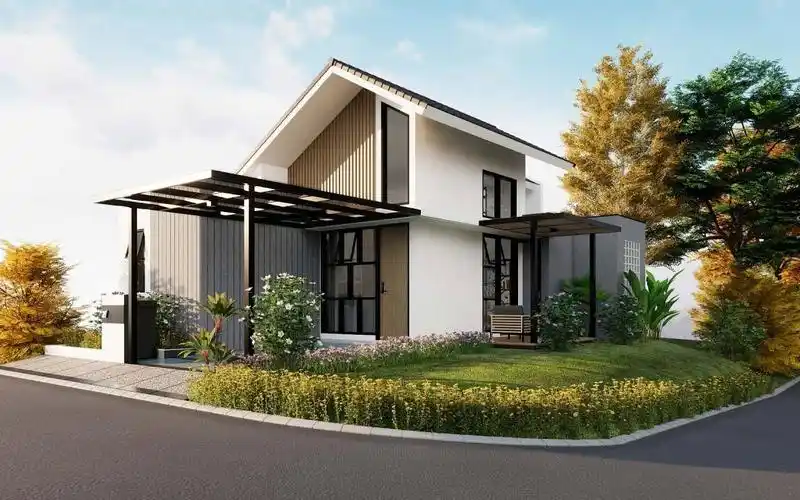 sketchup草图大师二层别墅模型现代风格别墅效果图设计【搬运】rio