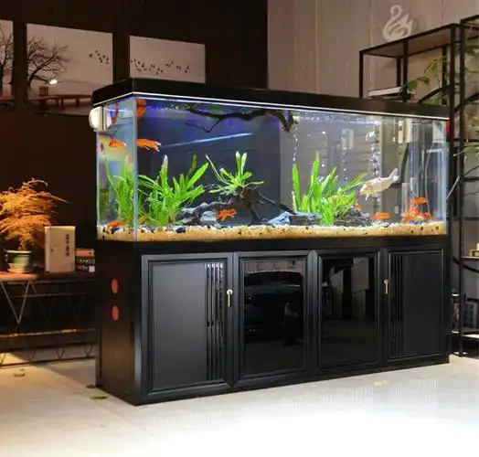 超白玻璃鱼缸过滤屏风隔断落地式家居生态水族箱创意桌面缸 原价1680