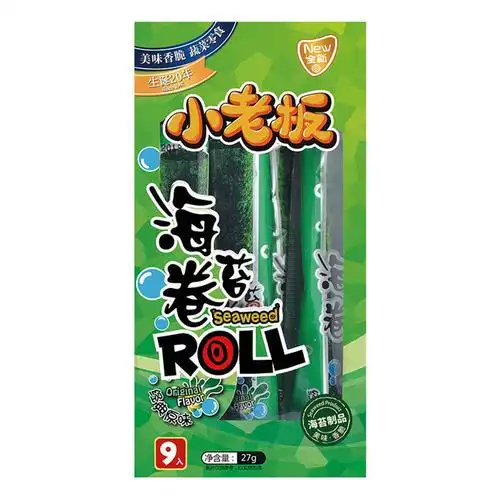 小老板小老板海苔原味卷27g盒精选食材入口香脆美味营养