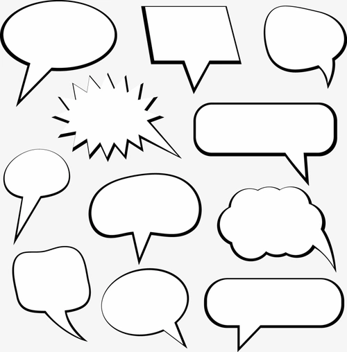 矢量白色聊天框插图