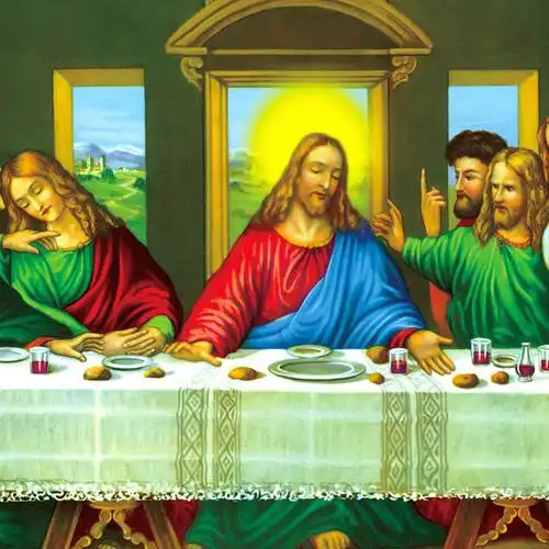 耶稣油画 欧洲名画世界名画达芬奇 最后的晚餐 油画基督教油画